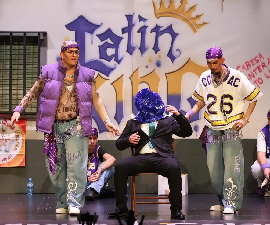 Cuarteto 'Los latin kings de la (calle Pask&iacute;n)' en Cuartos de Final del COAC 2026. | Ra&uacute;l Albera