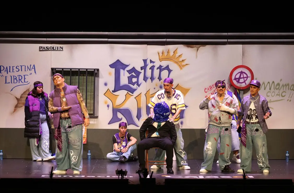 Cuarteto 'Los latin kings de la (calle Pask&iacute;n)' en Cuartos de Final del COAC 2026. | Ra&uacute;l Albera