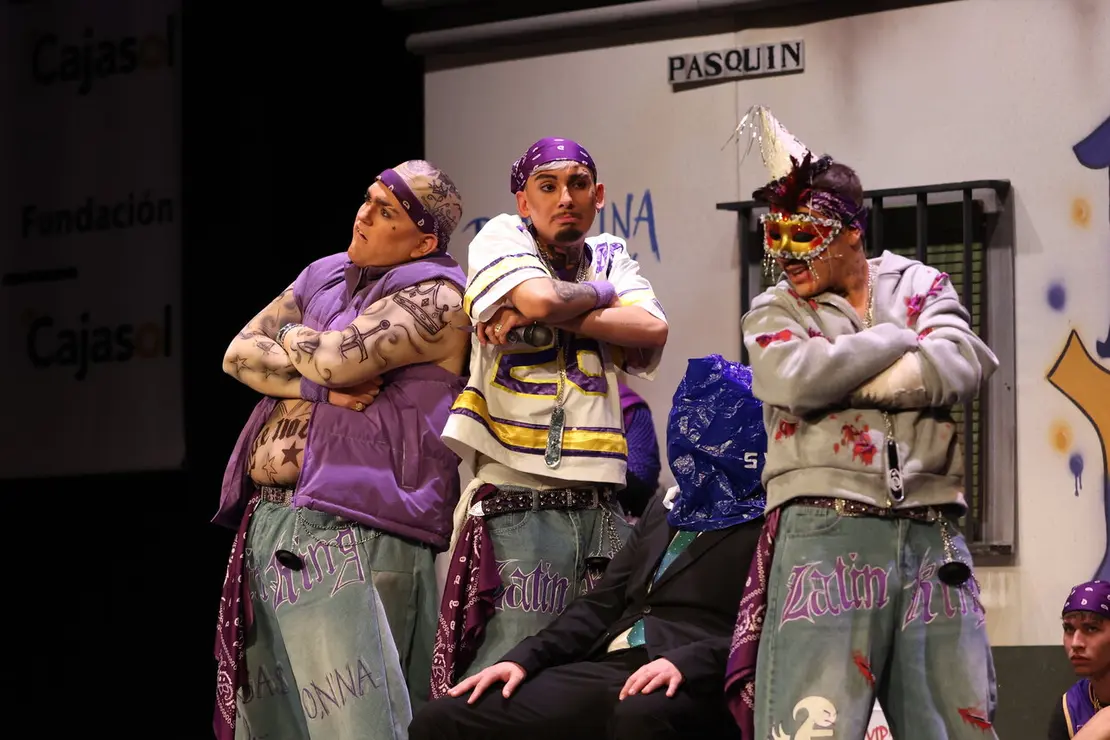 Cuarteto 'Los latin kings de la (calle Pask&iacute;n)' en Cuartos de Final del COAC 2026. | Ra&uacute;l Albera
