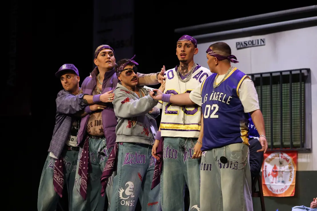 Cuarteto 'Los latin kings de la (calle Pask&iacute;n)' en Cuartos de Final del COAC 2026. | Ra&uacute;l Albera