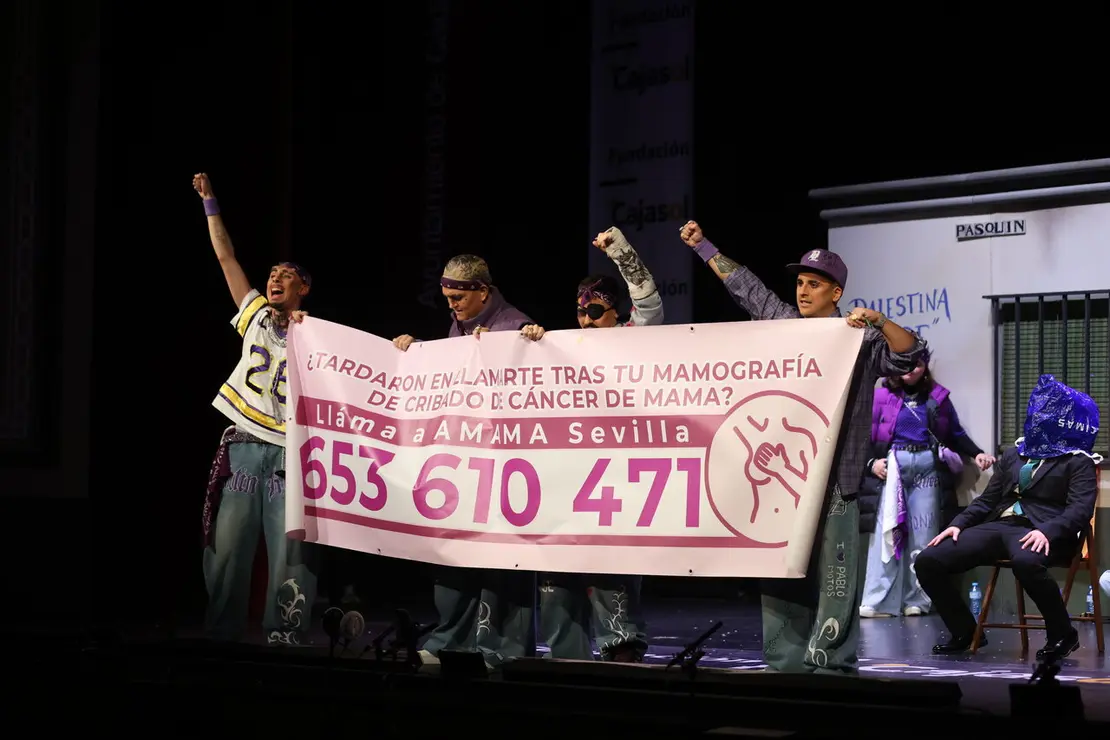 Cuarteto 'Los latin kings de la (calle Pask&iacute;n)' en Cuartos de Final del COAC 2026. | Ra&uacute;l Albera