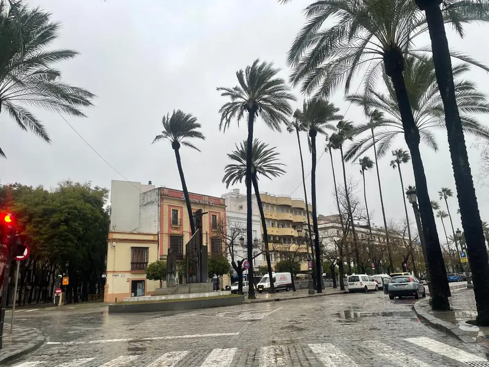 Santo Domingo y Alameda Cristina, a primera hora de esta ma&ntilde;ana. | Jim&eacute;nez.