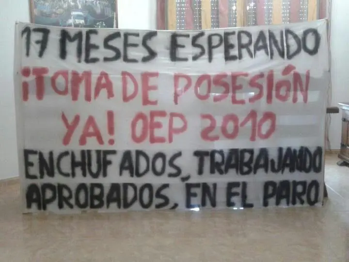 Una pancarta de la protesta - 