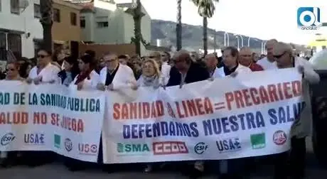 Impresionante respuesta  en la Marcha por la Sanidad, en La L&iacute;nea