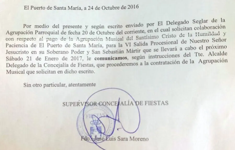 Carta de Fiestas a San Sebasti&aacute;n - VIVA