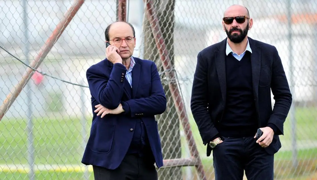 Castro y Monchi en el entrenamiento - Sevilla F. C. 