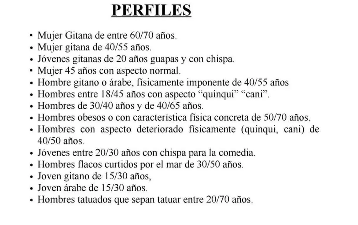 Perfiles del casting - Viva