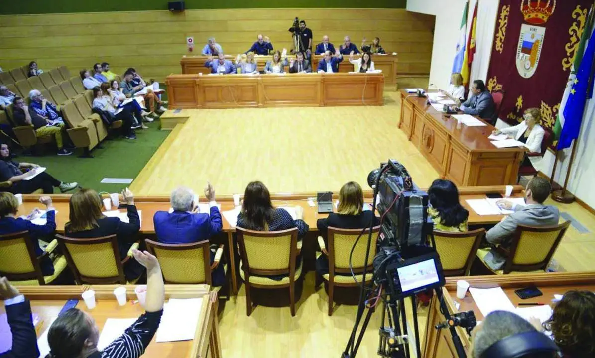 Los partidos pol&iacute;ticos votan durante la celebraci&oacute;n de la sesi&oacute;n plenaria mensual en el Ayuntamiento de Torremolinos.  - V.M.