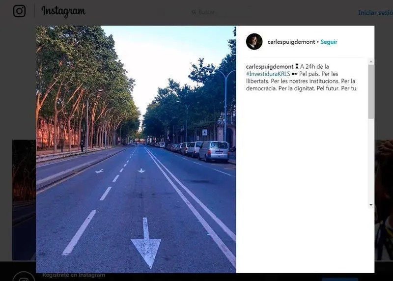 Foto de Instagram de Puigdemont - 
