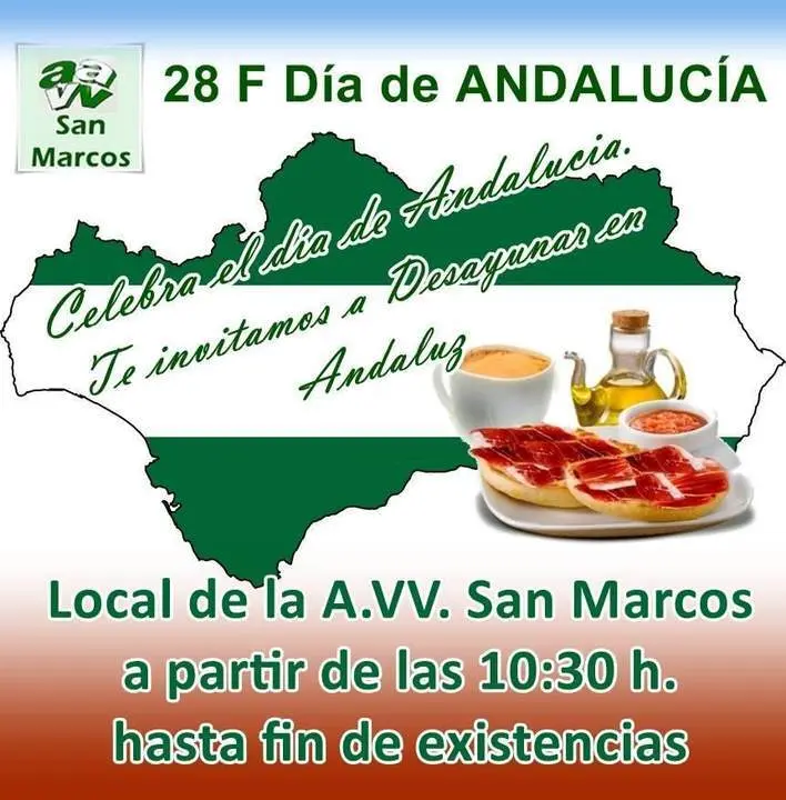 Cartel del D&iacute;a de Andaluc&iacute;a en la asociaci&oacute;n de San Marcos - 