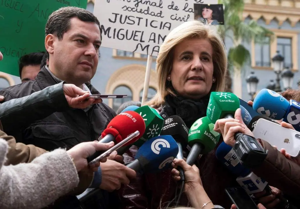 B&aacute;&ntilde;ez y Moreno en la manifestaci&oacute;n. - efe