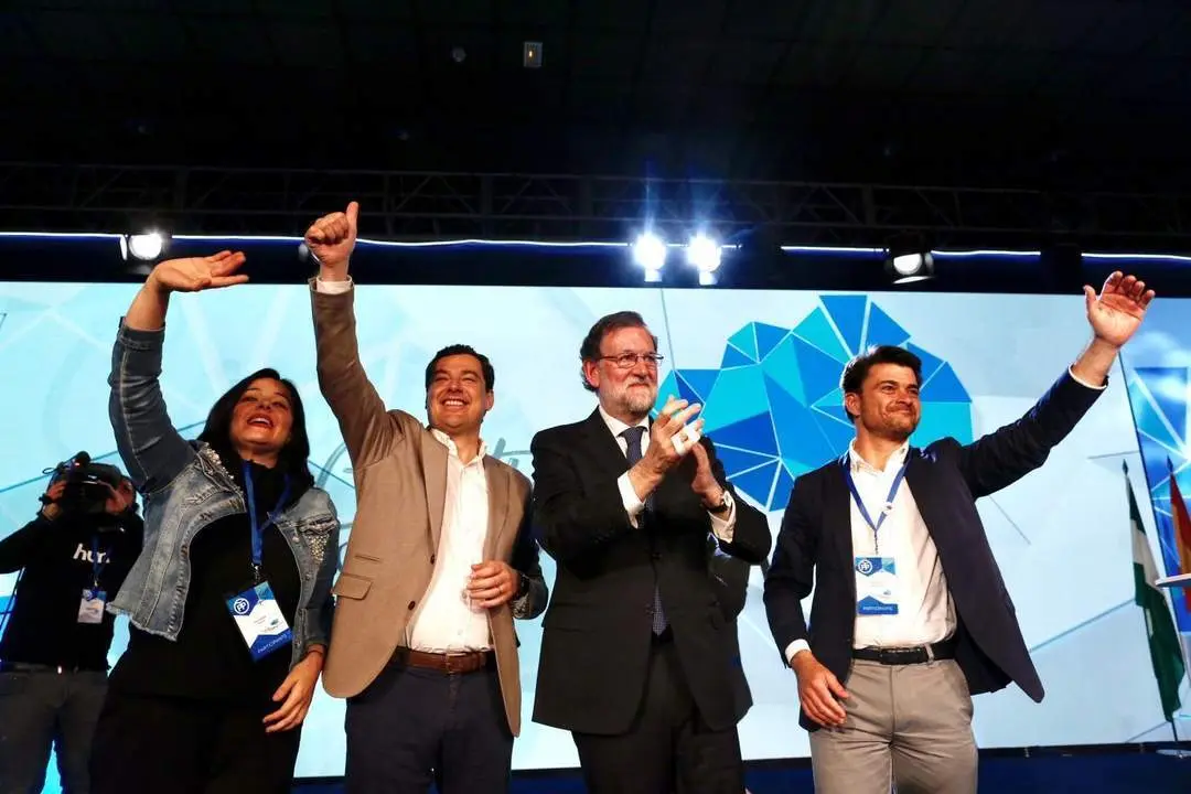 Rajoy, Moreno y P&eacute;rez, en la clausura de la Convenci&oacute;n. - PP