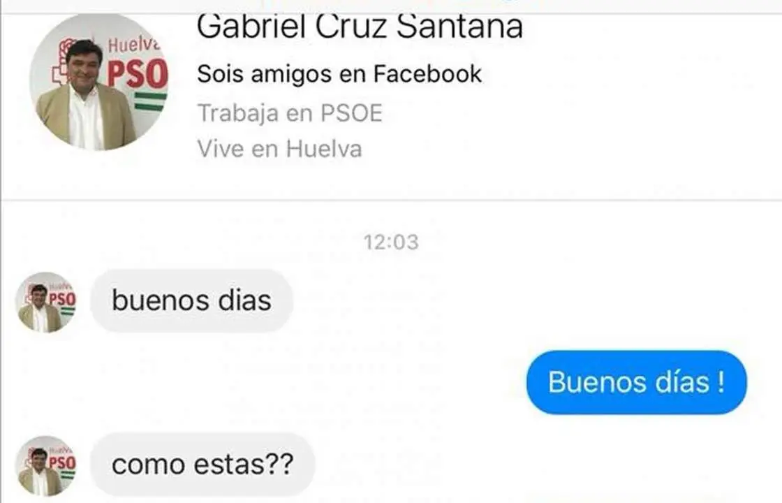 Perfil falso de Gabriel Cruz. - VH