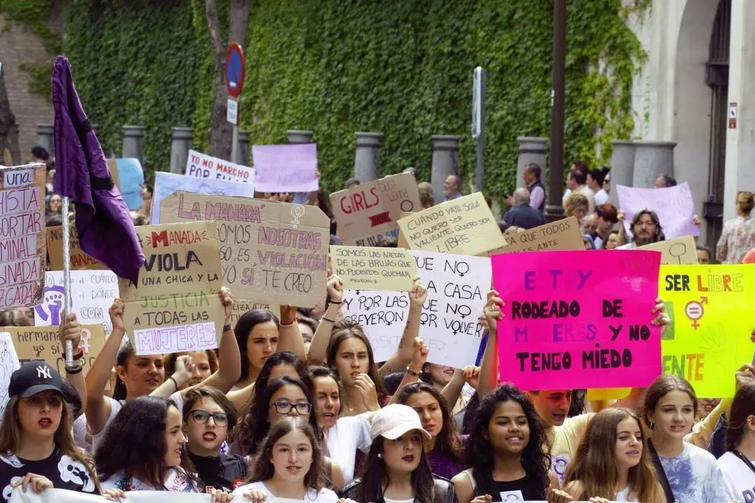 Protesta contra La Manada. - Europa Press