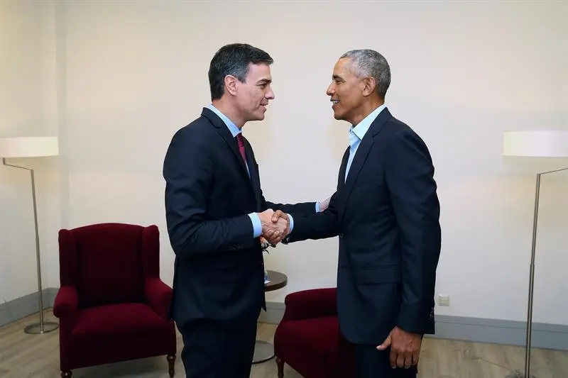 S&aacute;nchez y Obama. - EFE
