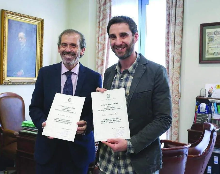 Lara a la izquierda, con Rovira. - VM