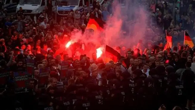 Protesta xen&oacute;foba en Alemania. - Europa Press