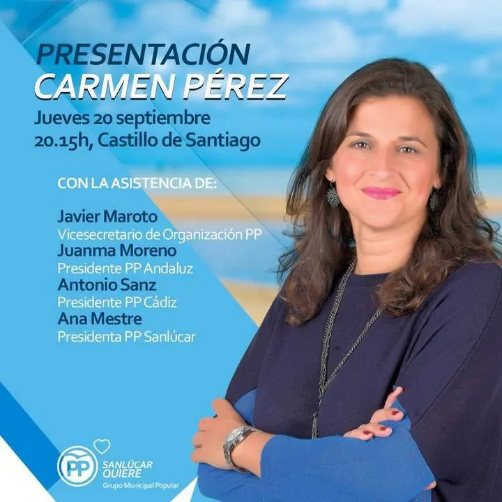 Carmen P&eacute;rez, candidata a la alcald&iacute;a de Sanl&uacute;car por el PP. - Informaci&oacute;n.