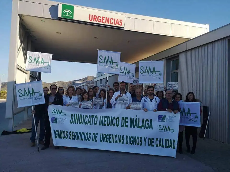 Los m&eacute;dicos de urgencia en el &uacute;ltimo paro organizado, 21 de diciembre, en el Valle del Guadalhorce. - smm