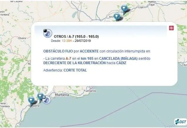 Advertencia en la p&aacute;gina de la DGT. - VM