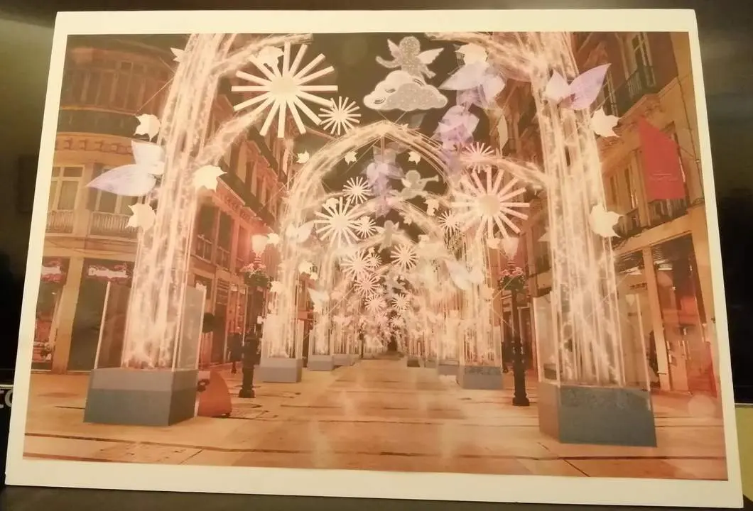 Inician el montaje de las luces de 'El Bosque de la Navidad' en Larios