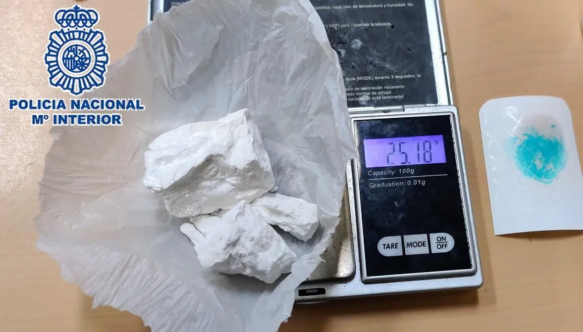 Detienen en M&aacute;laga a un hombre con 25 gramos de coca&iacute;na en roca
