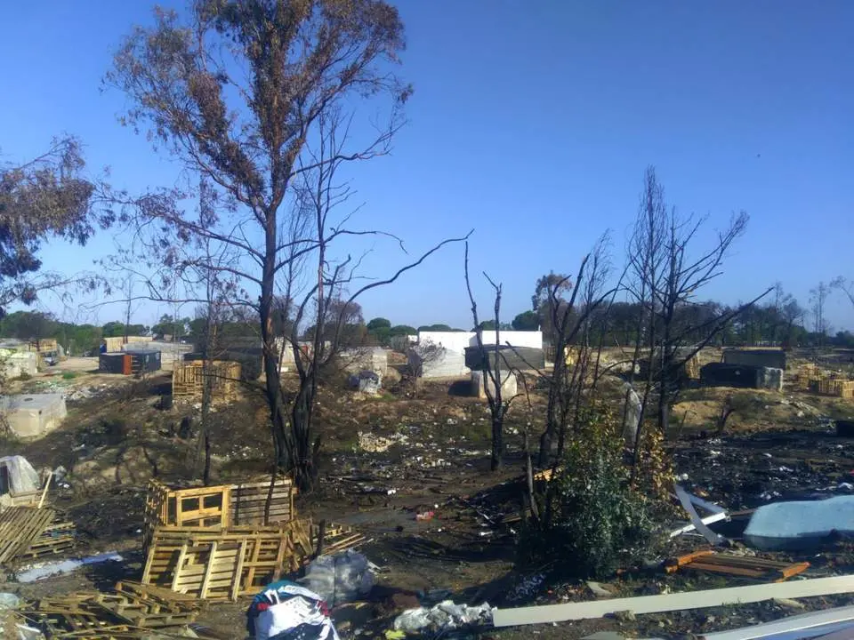 Asentamiento incendiado en Palos. - VH