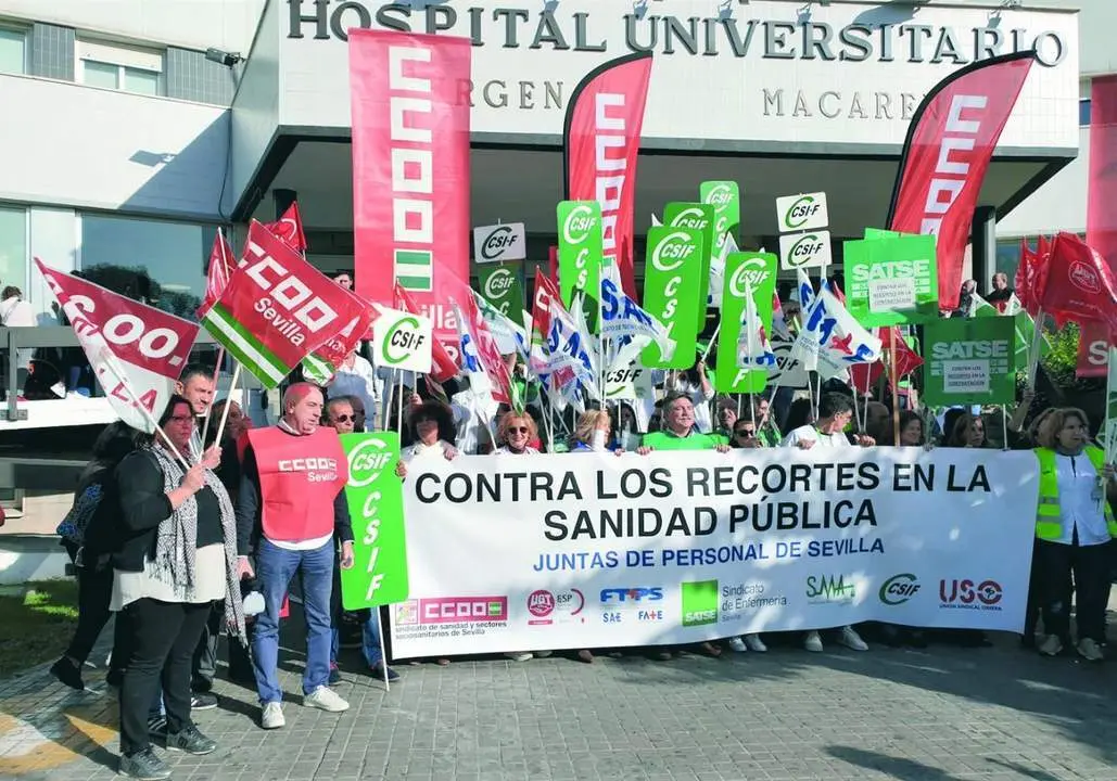 Protesta por los recortes en sanidad. - CCOO