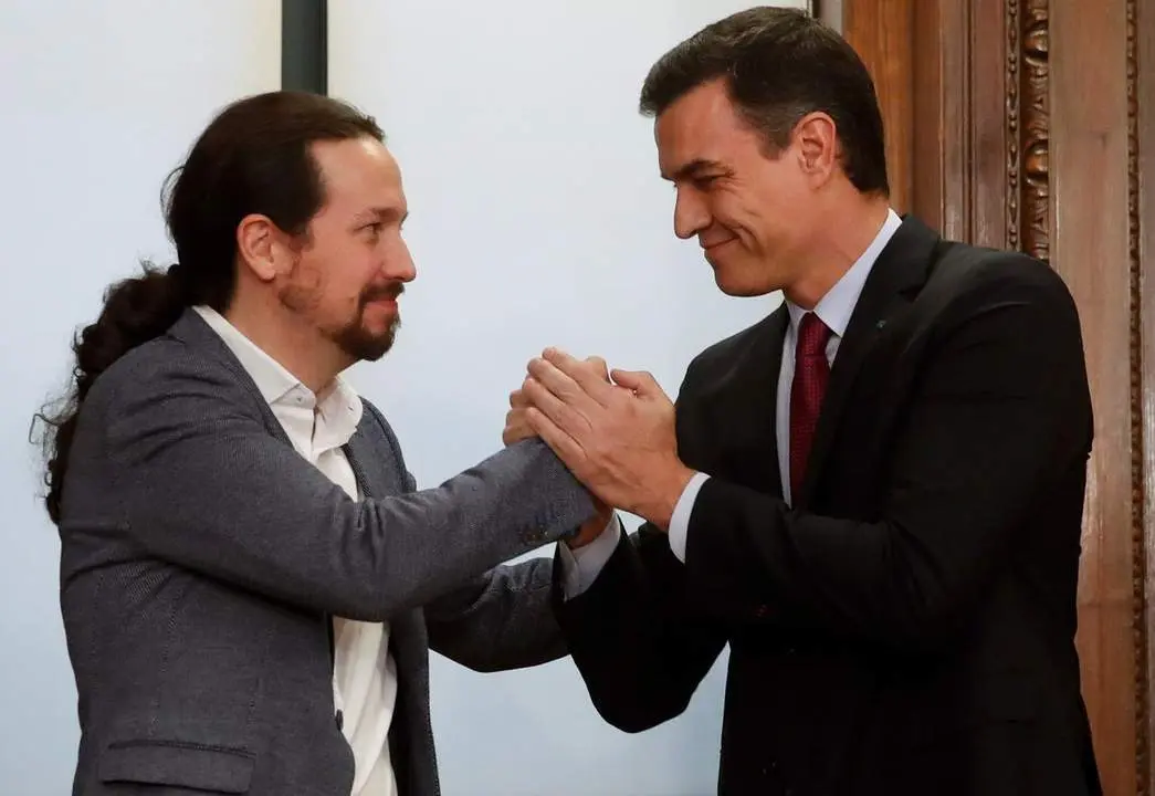 pablo iglesias y pedro s&aacute;nchez. - efe