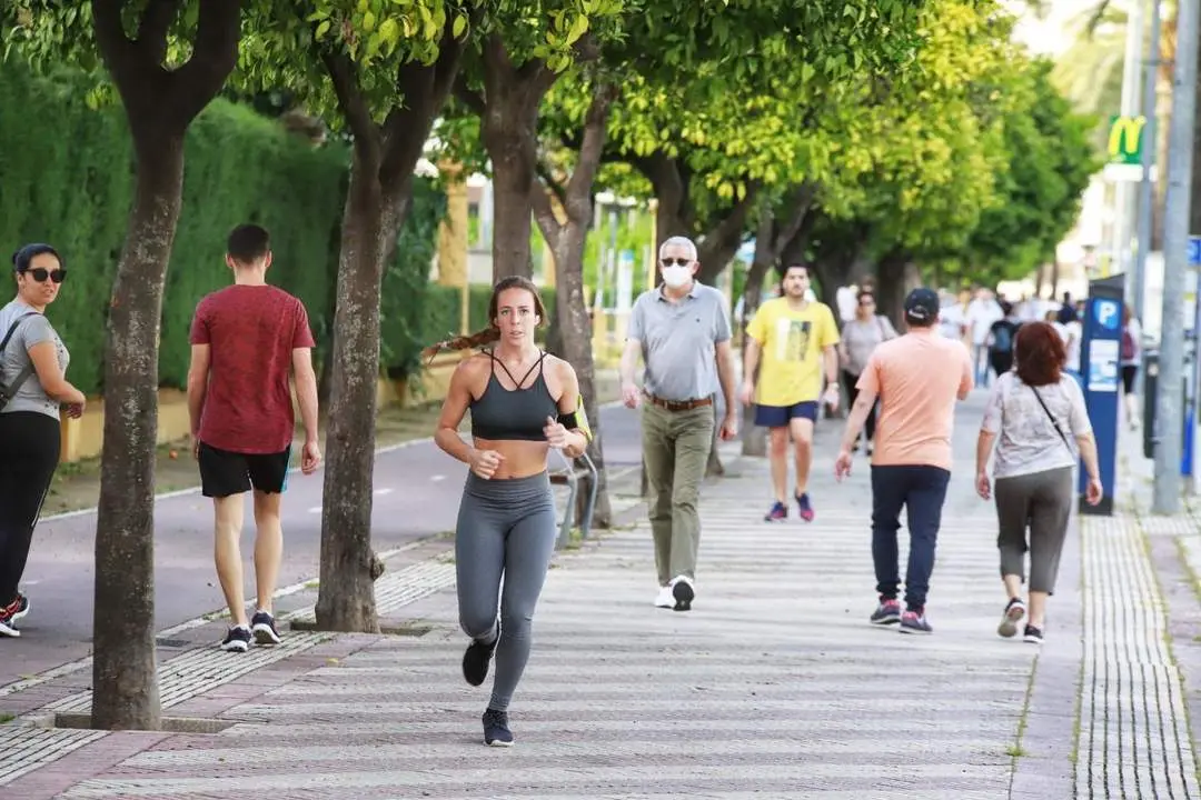 Corredores y peatones por la Avenida Alvaro Domecq - Cristo Garc&iacute;a