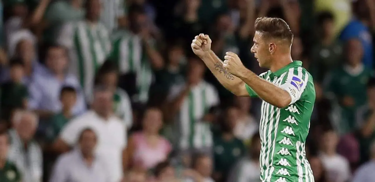 Joaqu&iacute;n celebra el gol ante el Getafe. Jos&eacute; manuel vidal/efe - Jos&eacute; Manuel Vidal/EFE