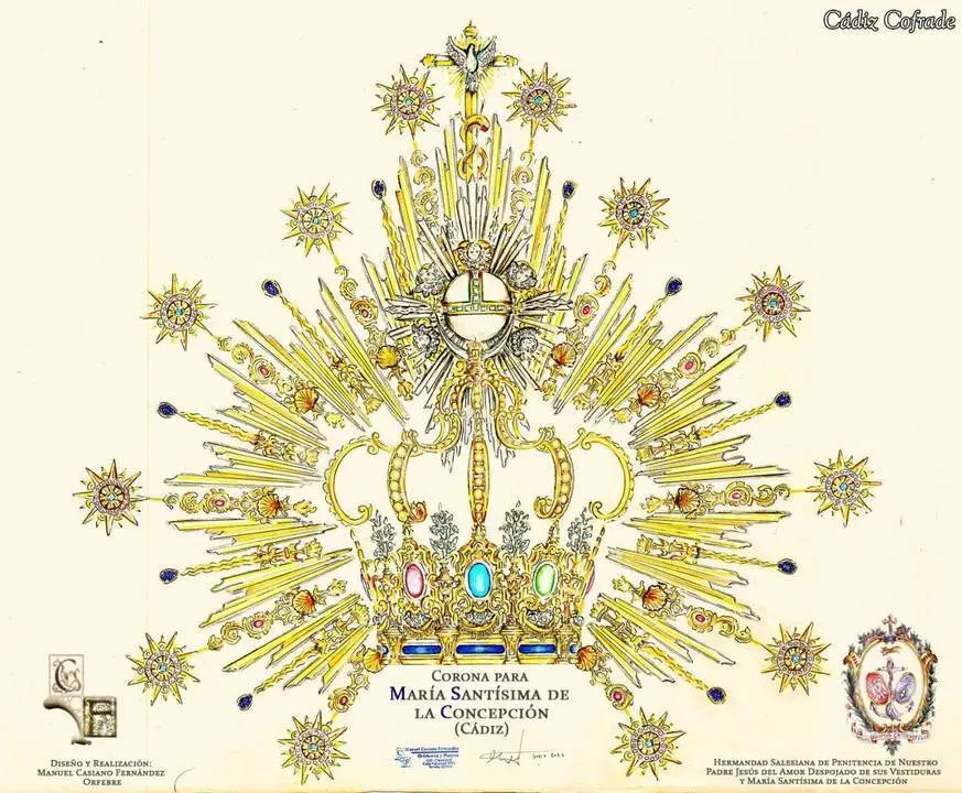 Boceto de la corona para la Virgen de la Concepci&oacute;n de la Hermandad del Despojado. - 