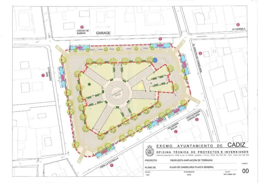 Plano de reordenaci&oacute;n de las terrazas en Candelaria. - 