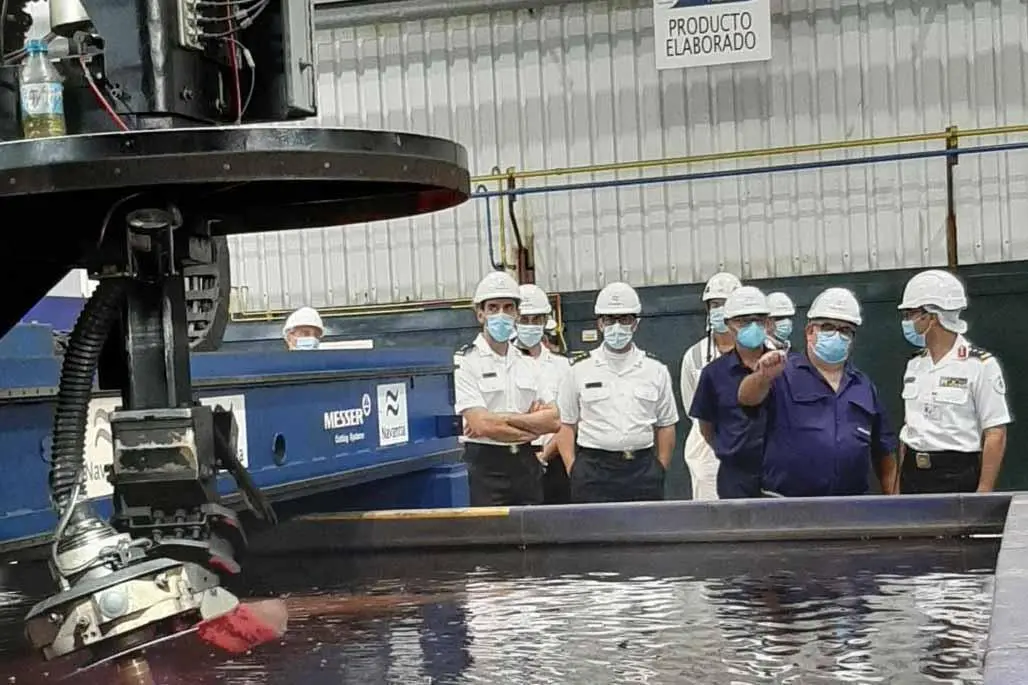 Un corte de chapa en Navantia. - A.I.