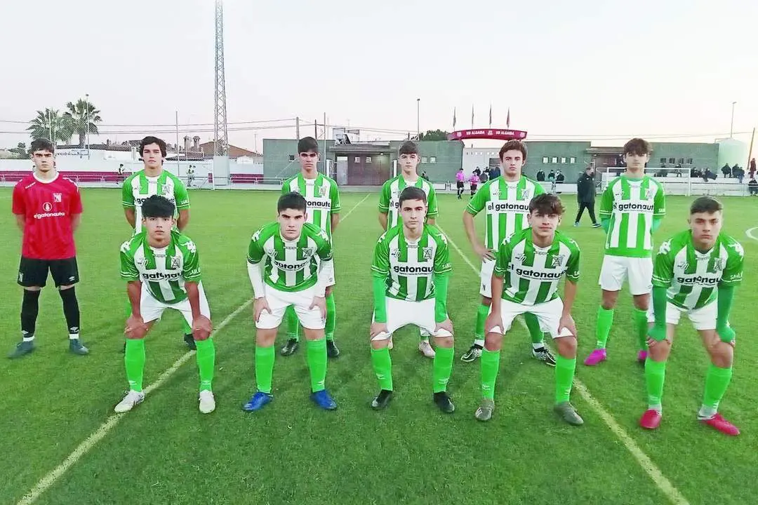 Once inicial que present&oacute; el equipo cadete A del Atl&eacute;tico Sanluque&ntilde;o en este partido - ASCF
