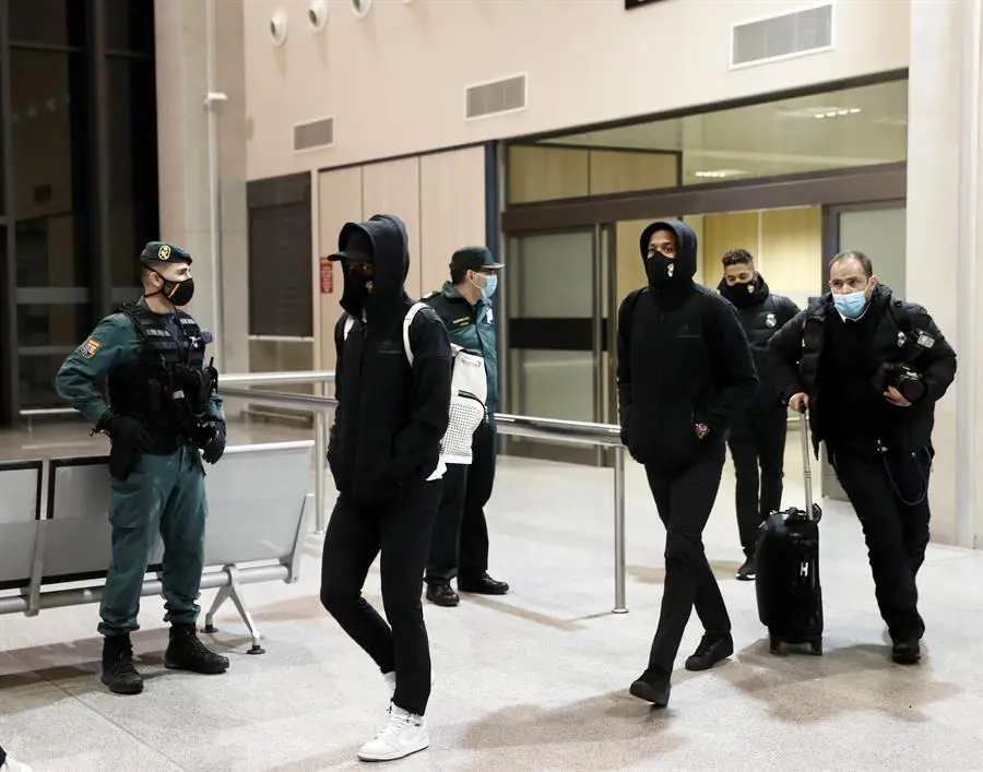 Jugadores del Real Madrid en Pamplona. - EFE