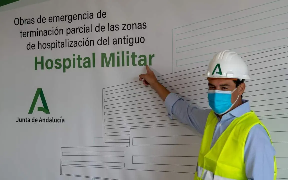 Moreno en su visita a las obras del antiguo Hospital Militar. - EP
