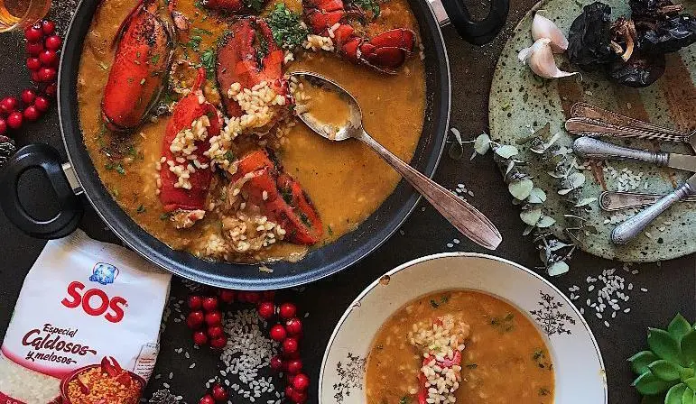 Arroz caldoso con bogavante. - 