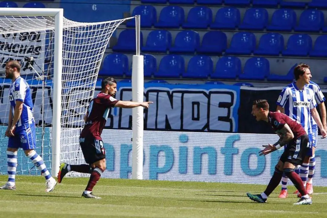 Nolito tras lograr el 0-1 ante el Alav&eacute;s en el minuto 8 - La Liga Santander