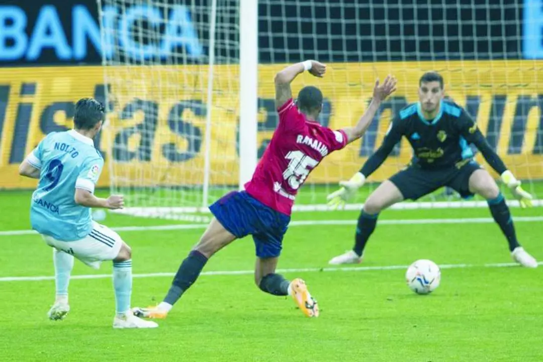 Momento en el que Nolito bate a Herrera en el minuto 52 pero el 2-0 en anulado - La Liga Santander