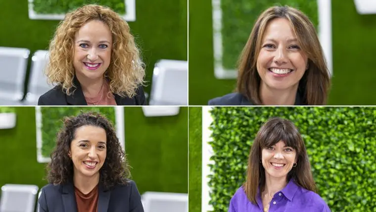 De izda a dcha: Mamen Beloso, direcci&oacute;n de personas; M&ordf; Jos&eacute; Arroyo, Direcci&oacute;n Financiera; Pilar Medialdea, Directora de Marketing y Antonia Guerrero, Directora Acad&eacute;mica - 