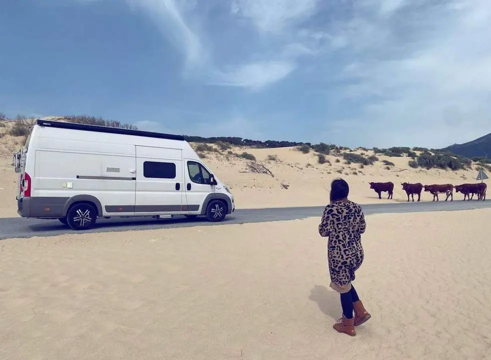 Estefan&iacute;a junto a su c&aacute;mper en Tarifa.   - Cedida