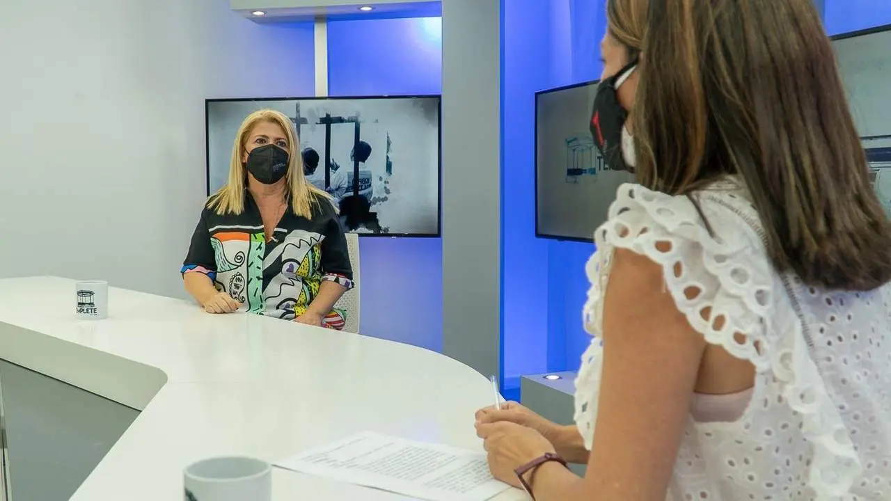 Mamen S&aacute;nchez, en el programa El Templete, de 7 TV Jerez.  - Rafael Dom&iacute;nguez