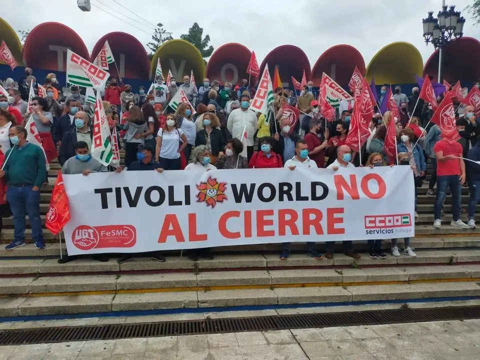 Un momento de la protesta. - CCOO M&aacute;laga