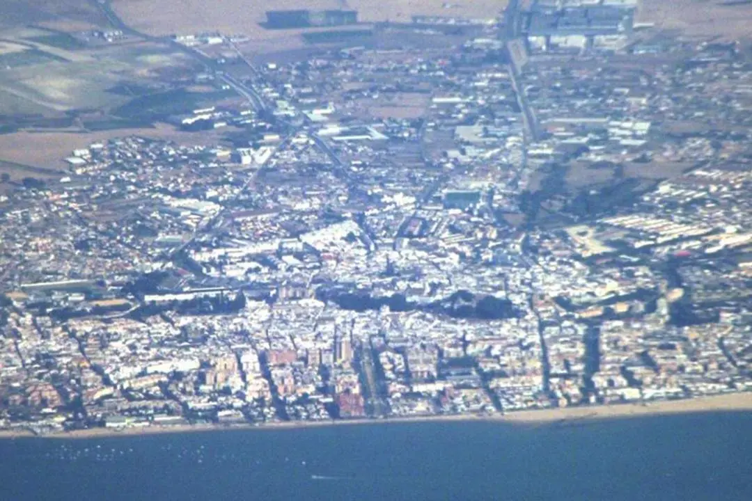 Vista a&eacute;rea de buena parte de Sanl&uacute;car de Barrameda - Ra&uacute;l J. Bustillos