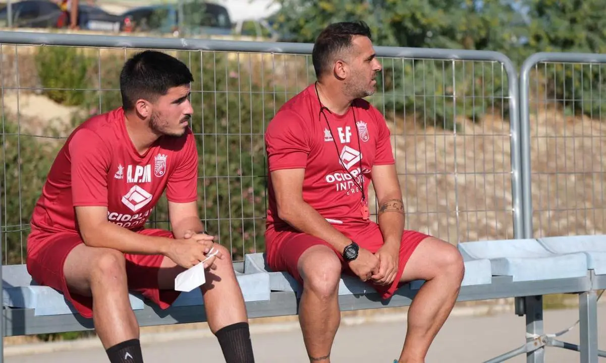 Emilio Fajardo, durante un entrenamiento con el Xerez CD. - Cristo Garc&iacute;a