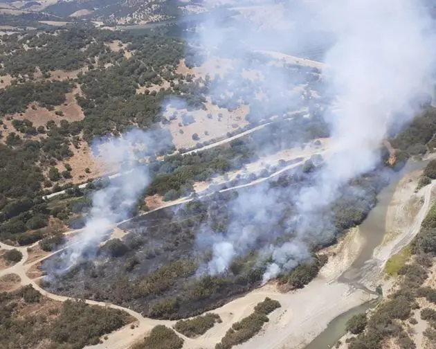Imagen a&eacute;rea del siniestro. - Infoca