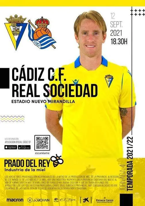 Cartel C&aacute;diz-Real Sociedad. - C&aacute;diz CF