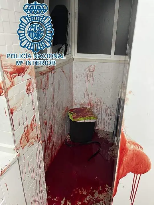 Casa del individuo que fue atendido por la Polic&iacute;a Nacional por su grave hemorragia.  - Polic&iacute;a Nacional