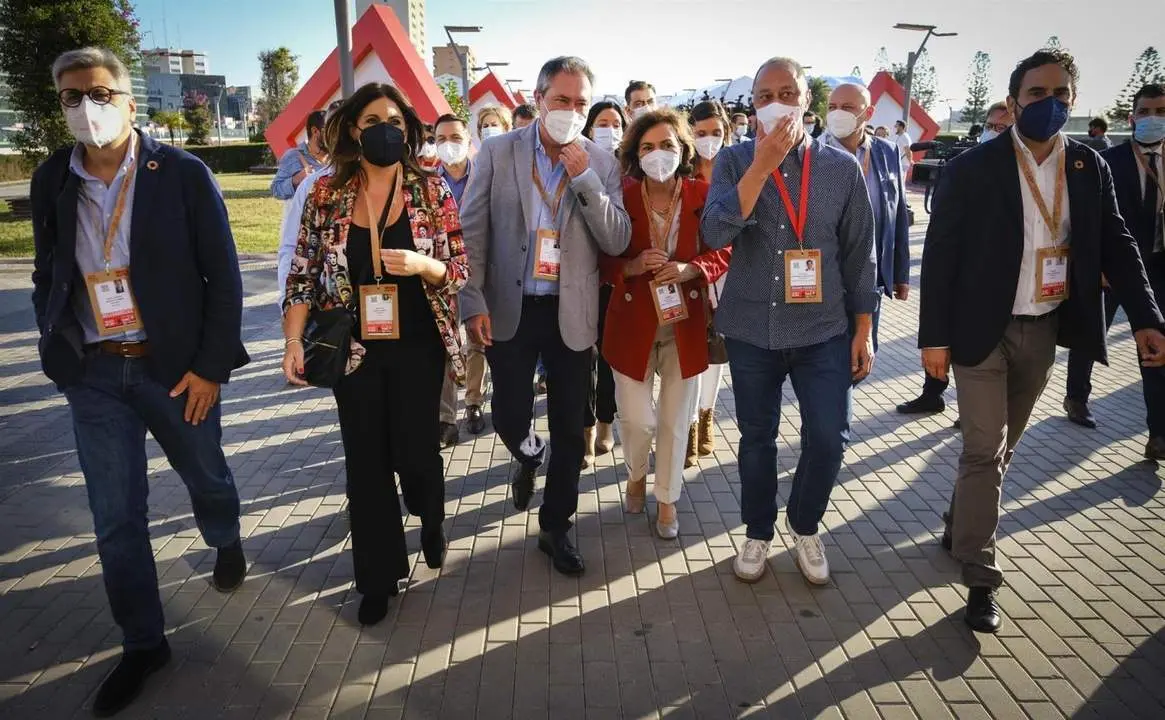 Delegaci&oacute;n andaluza del PSOE, encabezada por Juan Espadas. - EP